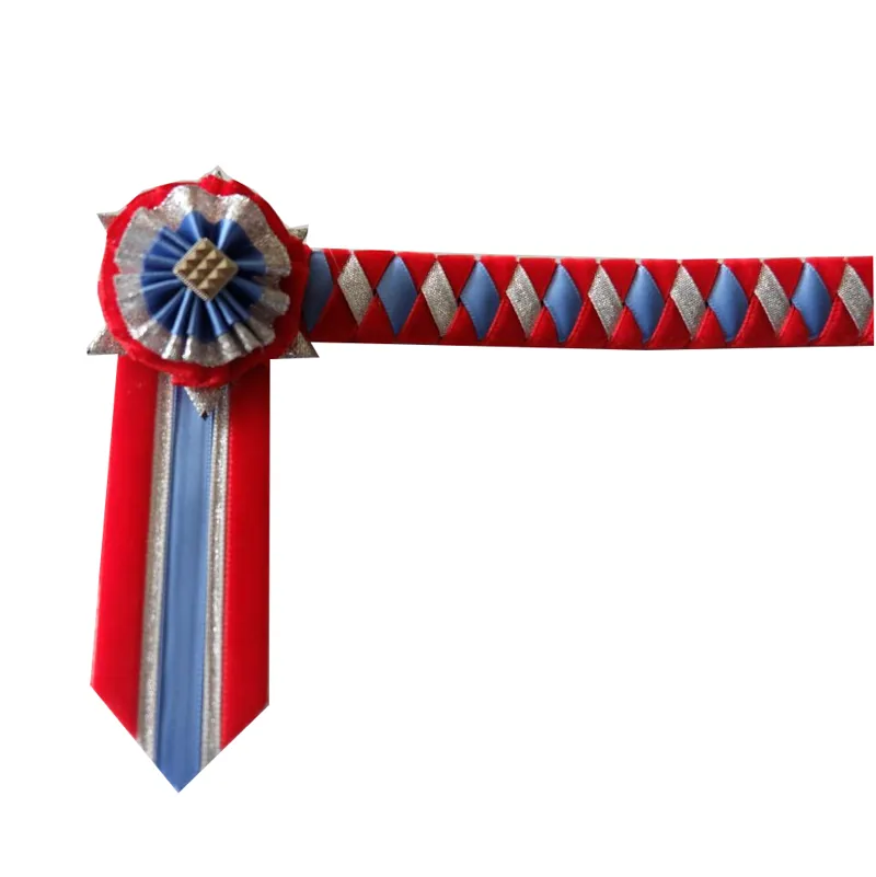 Show Quest Boston Browband Red/Mid Blue/Silver